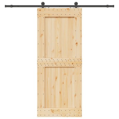 vidaXL Ușă glisantă cu set de feronerie 95x210 cm, lemn masiv de pin 3332722 foto