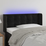 Cumpara ieftin Tăblie de pat cu LED, negru, 83x16x78/88 cm, catifea