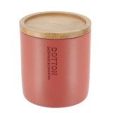 Cutiuță Rotundă Polirășină &ndash; Cărămiziu/Bamboo 9.5&times;11 Cm