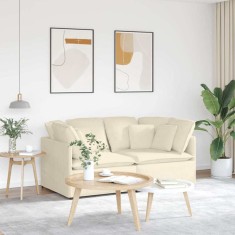 vidaXL Canapea modulară cu perne, crem, țesătură velur