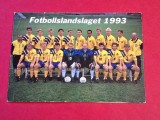 Foto fotbal - SUEDIA 1993 (Echipa Nationala a Suediei) - pe spate anunt pt meciul Suedia-Israel