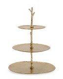 Platou supraetajat metal auriu Indhur 35x31.5x45 cm