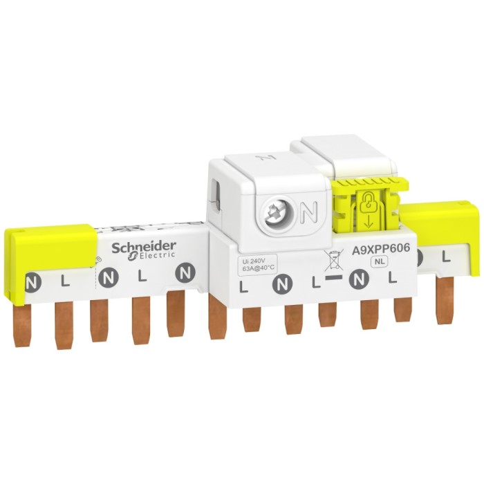 Bareta de alimentare 1P+N cu conectori 6M Acti9 Schneider A9XPP606