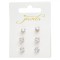 Cercei Stud, Language of Jewels, Auriu, 3 Perechi, Piatra Albă, Rotund, Pătrat, Stea