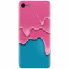 Husa silicon pentru Apple Iphone 8, Pink Liquid Dripping