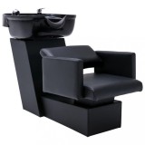 Cumpara ieftin Scaun salon șamponare cu lavoar negru, 129x59x82 cm, piele eco