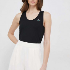 Lacoste top femei, culoarea negru