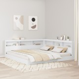 vidaXL Tăblie de depozitare cu raft cu headboard cu depozitare Alb 200 cm Lemn compozit