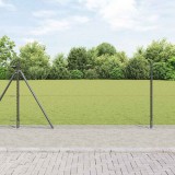 Set de &icirc;mprejmuire hexagonal gri 0.8x50 m din oțel