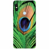 Husa silicon pentru Xiaomi Mi A2, Peacock Feather Green Blue