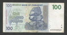 ZIMBABWE 100 DOLARI DOLLARS 2007 [14] P- 69 , F foto
