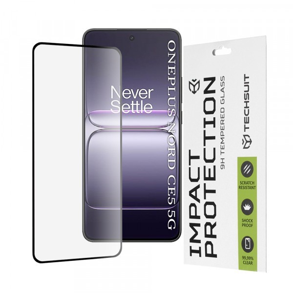 Folie de protectie Ecran Techsuit pentru OnePlus Nord CE5, Sticla Securizata, Full Glue, 111D, Neagra