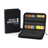 Set carioci pentru copii, set pentru pictura si contur, 60 culori, ambalaj CD, maner alb, Flippy