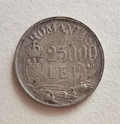 Moneda argint 25000 lei 1946 Regele Mihai I foto