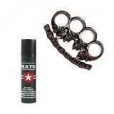 Cumpara ieftin Set Autoaparare IdeallStore: Spray Paralizant 60ml, Rozeta Craniu 1cm, Raza 3m, Aluminiu Multicolor