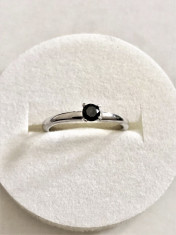 BLACK DIAMOND - Diamant Negru Inel Argint 0.23 ct foto