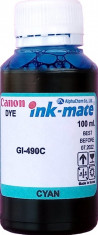 Cerneala Refill Profesionala Compatibila Canon, GI-490C, 100 ml. Cyan foto