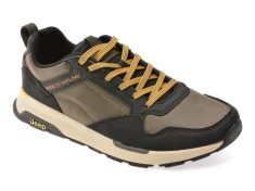 Pantofi sport JEEP negri, M52141A, din piele ecologica