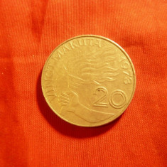 Moneda 20 makuta 1973 ZAIR ,Presedinte Mobutu , d=3cm Cu-Ni , cal. F.Buna