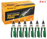 Set 6 bucati - Cleste multifunctional pentru dezizolat si prelucrat cabluri 8 in 1 cu tester de tensiune (12V-220V)