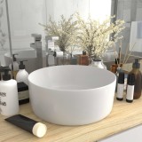 VidaXL Chiuvetă de baie lux, alb mat, 40 x 15 cm, ceramică, rotund