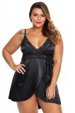 R633P-1 Lenjerie babydoll asimetrica cu insertii din dantela
