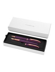 Set 2, Pelikan Jazz Noble Elegance Viola, Pix + Stilou, 1 Patron Cerneala Inclus, In Cutie Pentru Cadou
