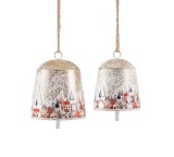 Set 2 clopotei Craciun iuta metal multicolor &Oslash;14x18h; &oslash;16x20,5h