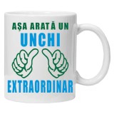 Cana alba personalizata &quot;asa arata un unchi extraordinar &quot;, INOVATIX&reg;️. 330ml