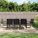 Set mobilier de gradina, 9 piese, negru, textilena si otel GartenMobel Dekor, vidaXL