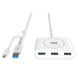 USB 3.0 HUB 4 port with OTG Function-Culoare Alb, Ugreen