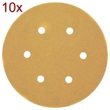 DeWalt DT3128 - Foaie abraziva rotunda 150 mm granulatie 320 6 gauri 10 buc