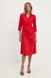 Answear Lab rochie culoarea rosu, midi, mulată