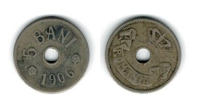 Romania 1906 - 5 bani, circulata foto
