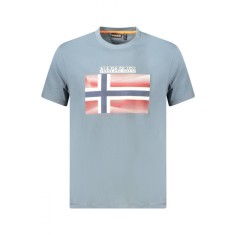 Napapijri Tricou din bumbac barbati, cu imprimeu cu logo, Regular Fit, Gri inchis, S