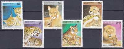 DB1 Fauna Feline Benin 6 v. MNH foto