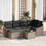 Cumpara ieftin Set de masă pentru grădină cu pernă 7 pcs Gri deschis