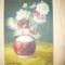 Tablou ulei pe Placaj semnat Letitia Al. Stamatiad - Crizanteme 1925 ,dim.=51x33