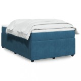 VidaXL Pat box spring cu saltea, albastru &icirc;nchis, 120x200 cm, catifea 3285636