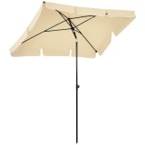 Outsunny Umbrelă pentru Grădină cu &Icirc;nclinare Reglabilă și St&acirc;lp din Aluminiu, 198x130x245 cm, Bej | Aosom Romania