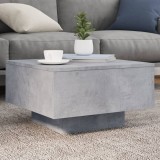 VidaXL Măsuță de cafea cu lumini LED, gri beton, 55x55x31 cm