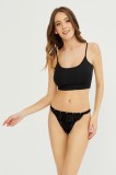 GS1150-1 Chilot kinky cu decupaj inghinal din material satinat cu dantela