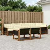 vidaXL Set de canapele de exterior cu pernă 7 pcs Natural și Crem 3381478