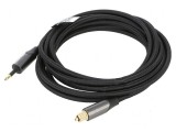 Cablu Toslink 3,5mm Mini - 3m, Mufă placată cu aur, Vention