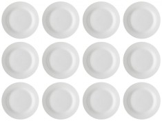 Set farfurii 12 piese pentru Desert, din Portelan, Albe, diametru 15 cm
