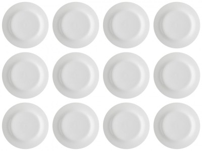Set farfurii 12 piese pentru Desert, din Portelan, Albe, diametru 15 cm foto