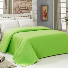 Cuvertura de pat dubla, Bella Carine by Esil Home, 200x240 cm, 100% bumbac, verde