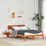 vidaXL Cadru de pat cu mese laterale Maro ceruit Lemn masiv de pin 873453