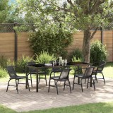 Set de Gătit pentru Grădină , 7 Piese, Negru, din Rattan Sintetic