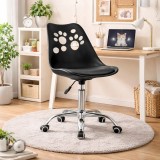 Cumpara ieftin Scaun birou rotativ Leobert Artool Print, PP negru, 50x57x81.5-93.5 cm, ergonomic, cu roti, metal cromat